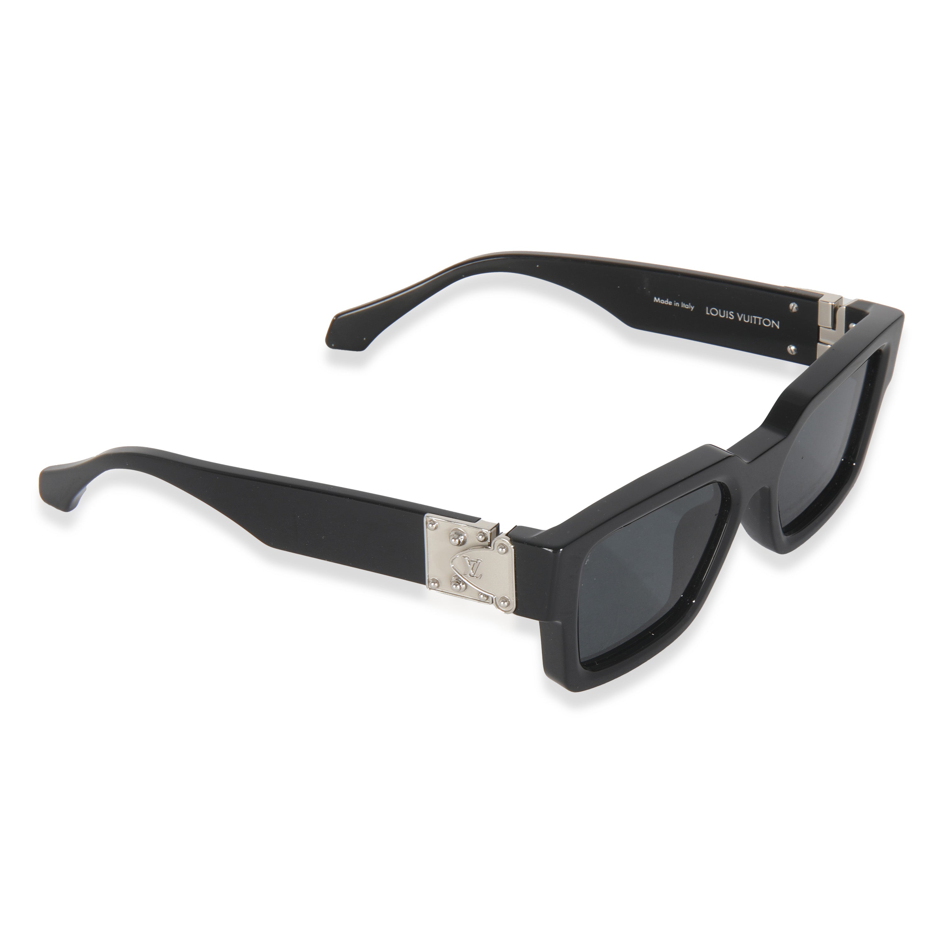 Louis Vuitton Black Acetate LV Match Square Lens Sunglasses