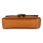 Gucci Cognac Calfskin Matelasse Diagonal Small Torchon GG Marmont Shoulder Bag
