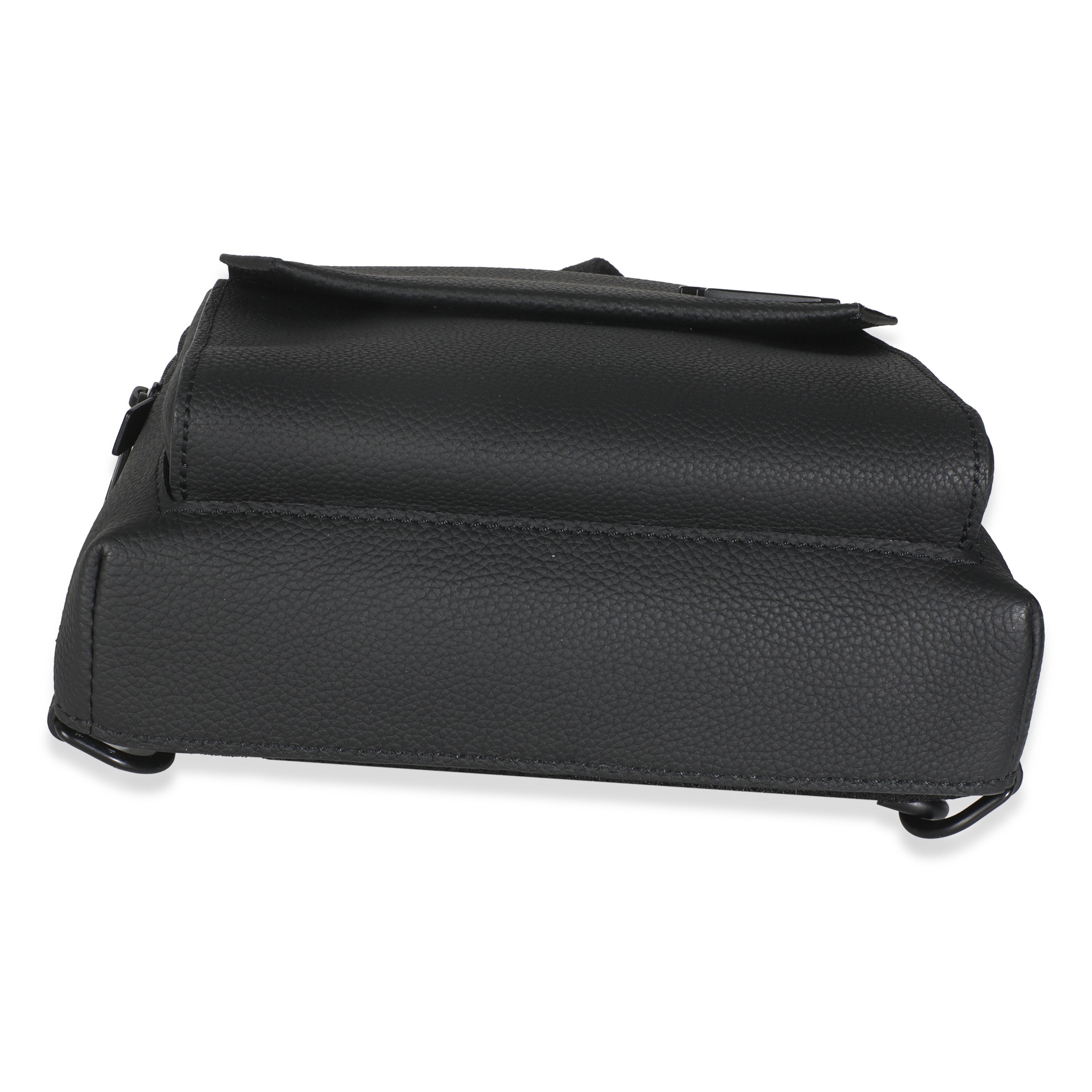 Louis Vuitton Black Grained Cowhide Aerogram Pilot Slingbag