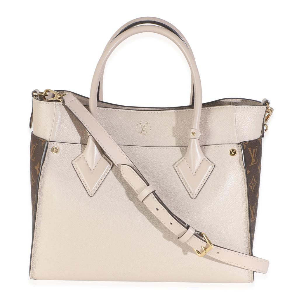 Louis Vuitton Greige Calfskin Monogram On My Side MM