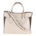Louis Vuitton Greige Calfskin Monogram On My Side MM