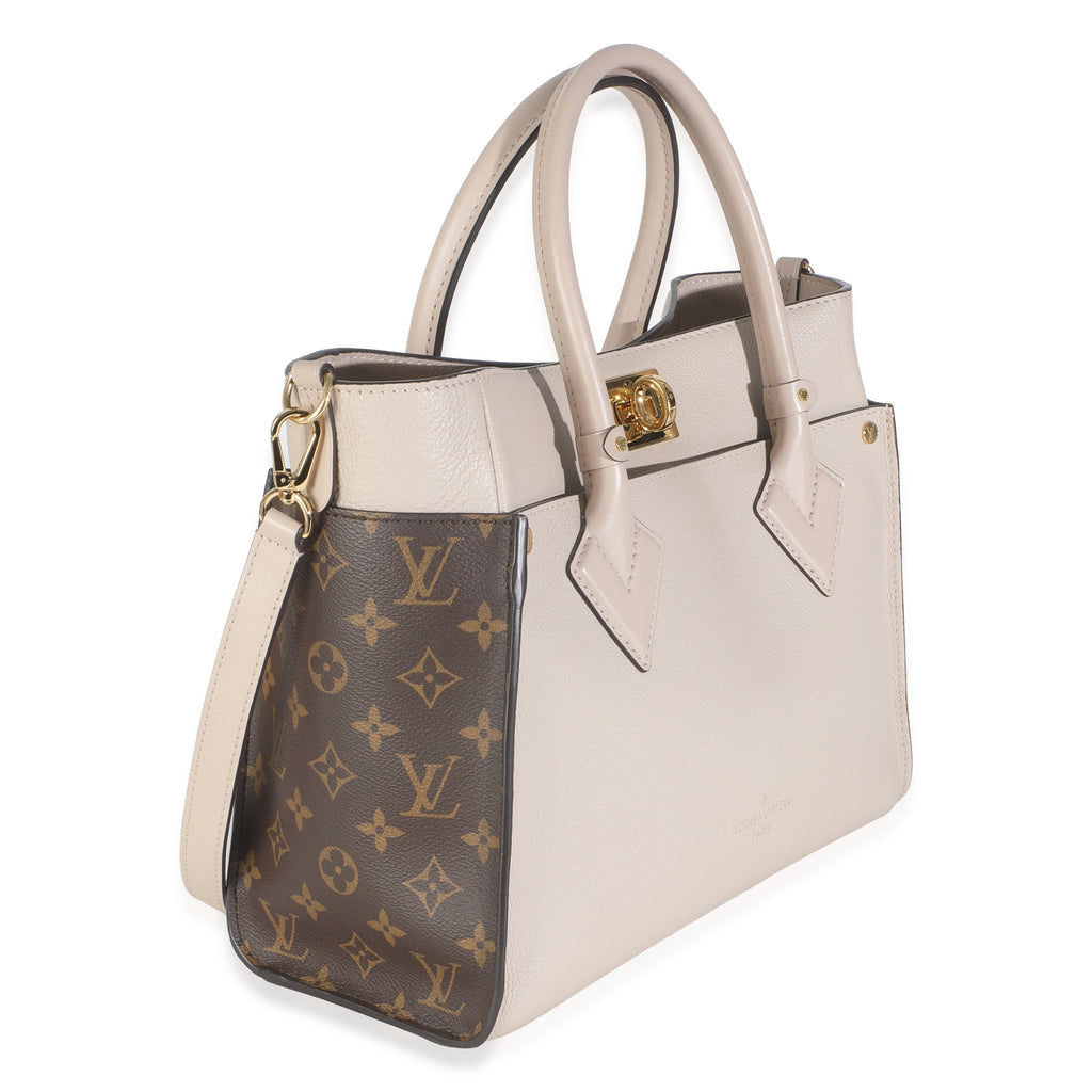 Louis Vuitton Greige Calfskin Monogram On My Side MM