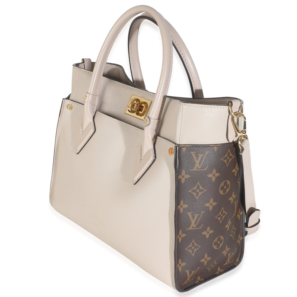 Louis Vuitton Greige Calfskin Monogram On My Side MM