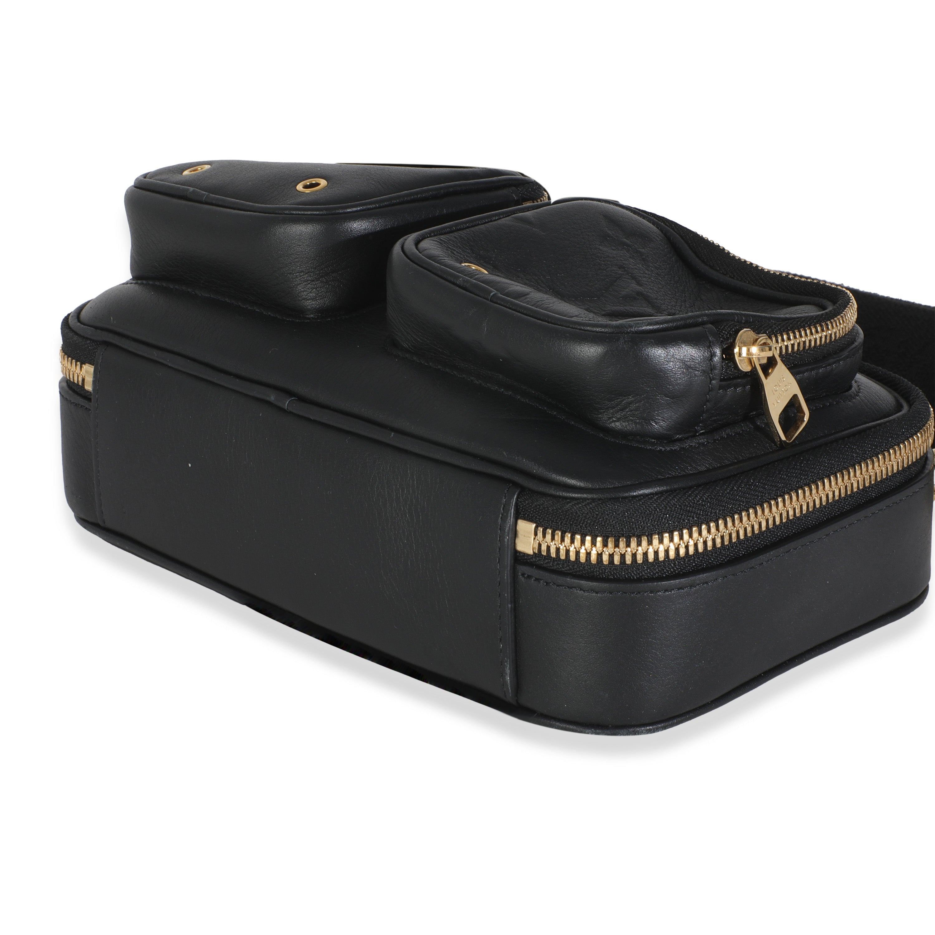 Louis Vuitton Black Monogram Embossed Calfskin Utility Crossbody