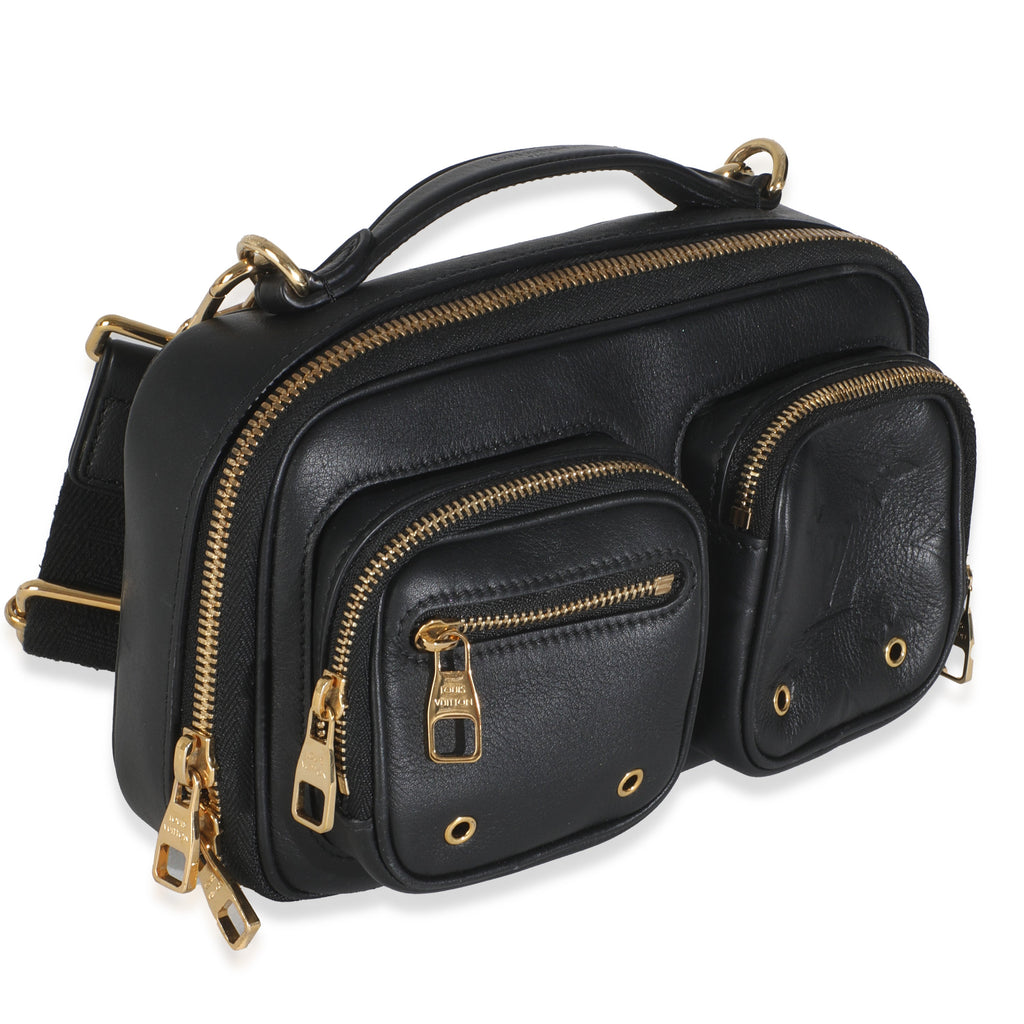 Louis Vuitton Black Monogram Embossed Calfskin Utility Crossbody