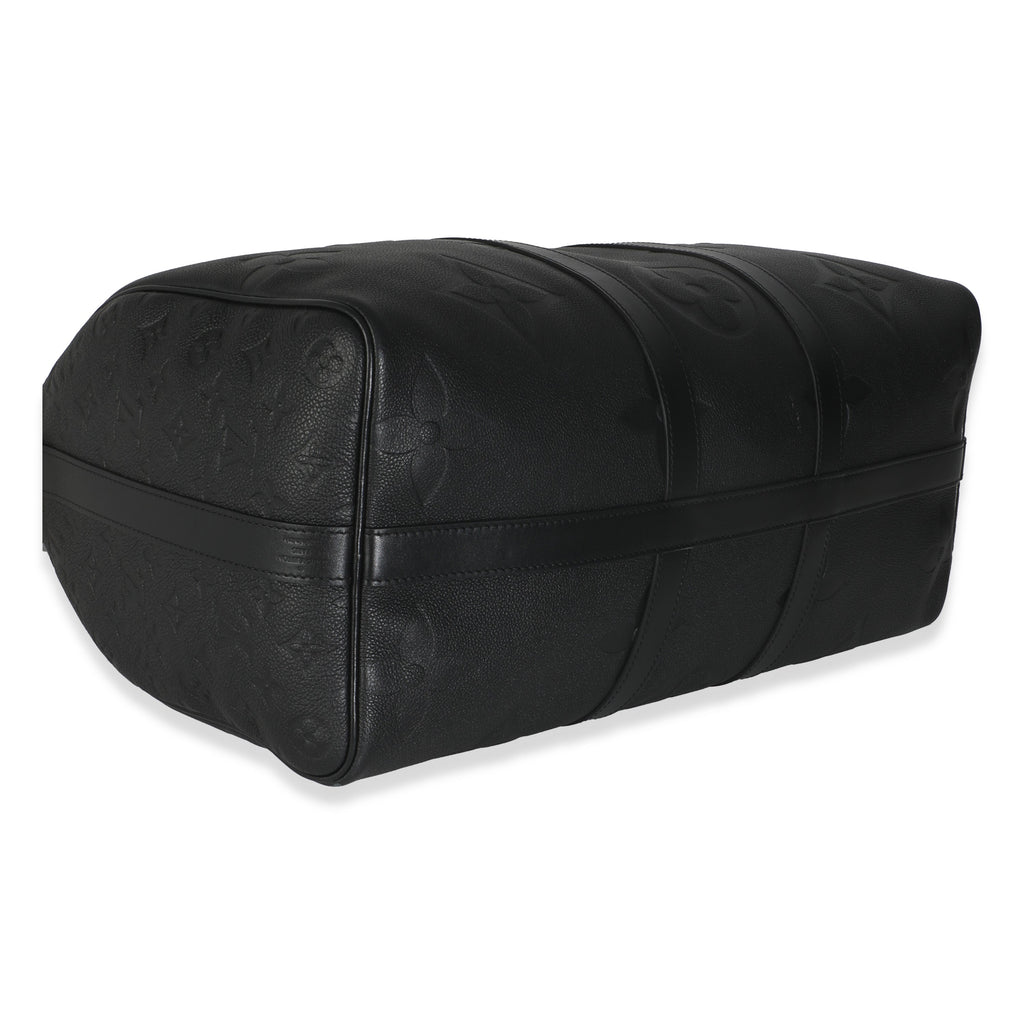 Louis Vuitton Black Monogram Empreinte Giant Keepall Bandouliere 45