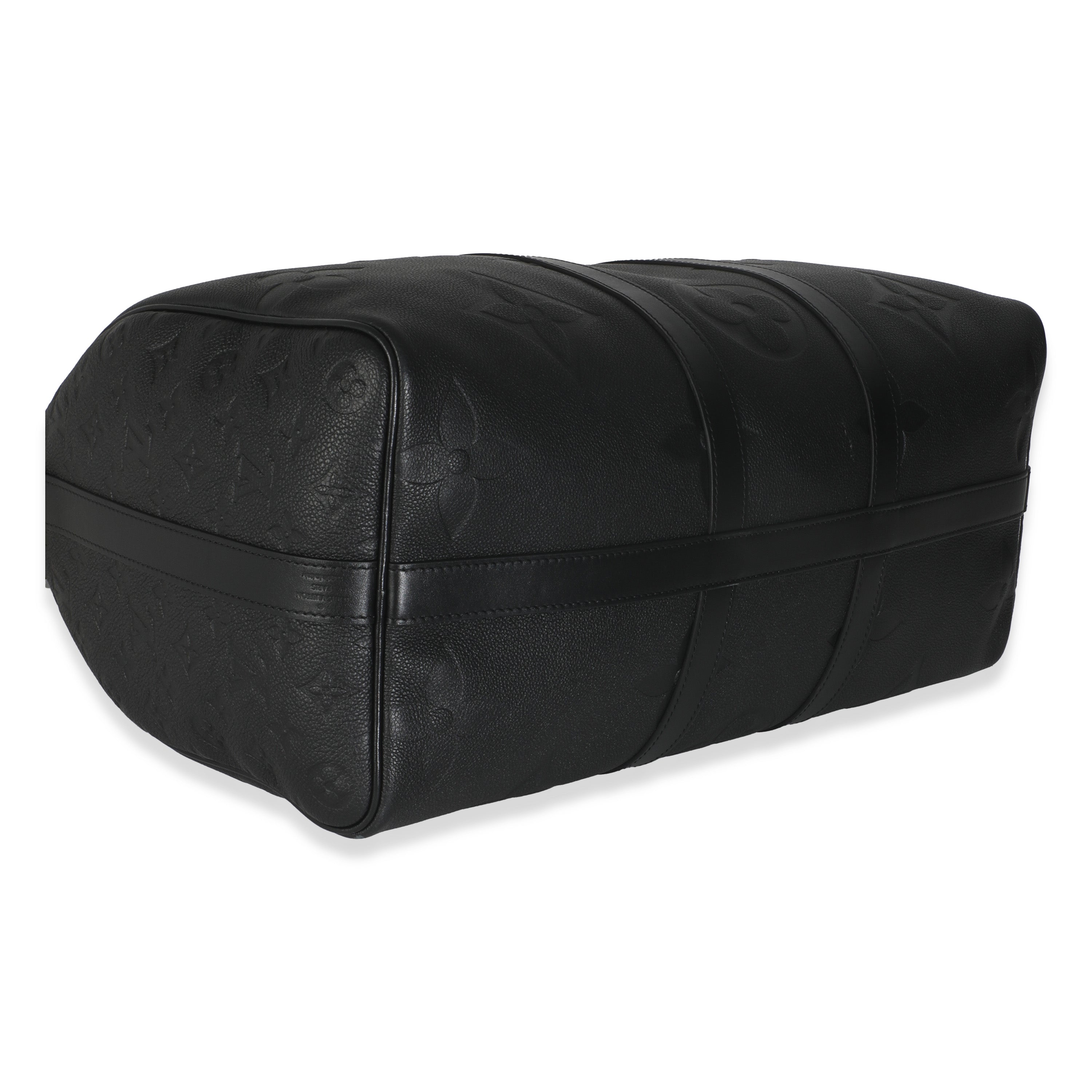 Louis Vuitton Black Monogram Empreinte Giant Keepall Bandouliere 45