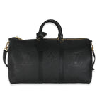 Louis Vuitton Black Monogram Empreinte Giant Keepall Bandouliere 45