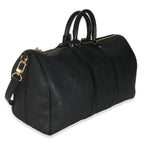 Louis Vuitton Black Monogram Empreinte Giant Keepall Bandouliere 45