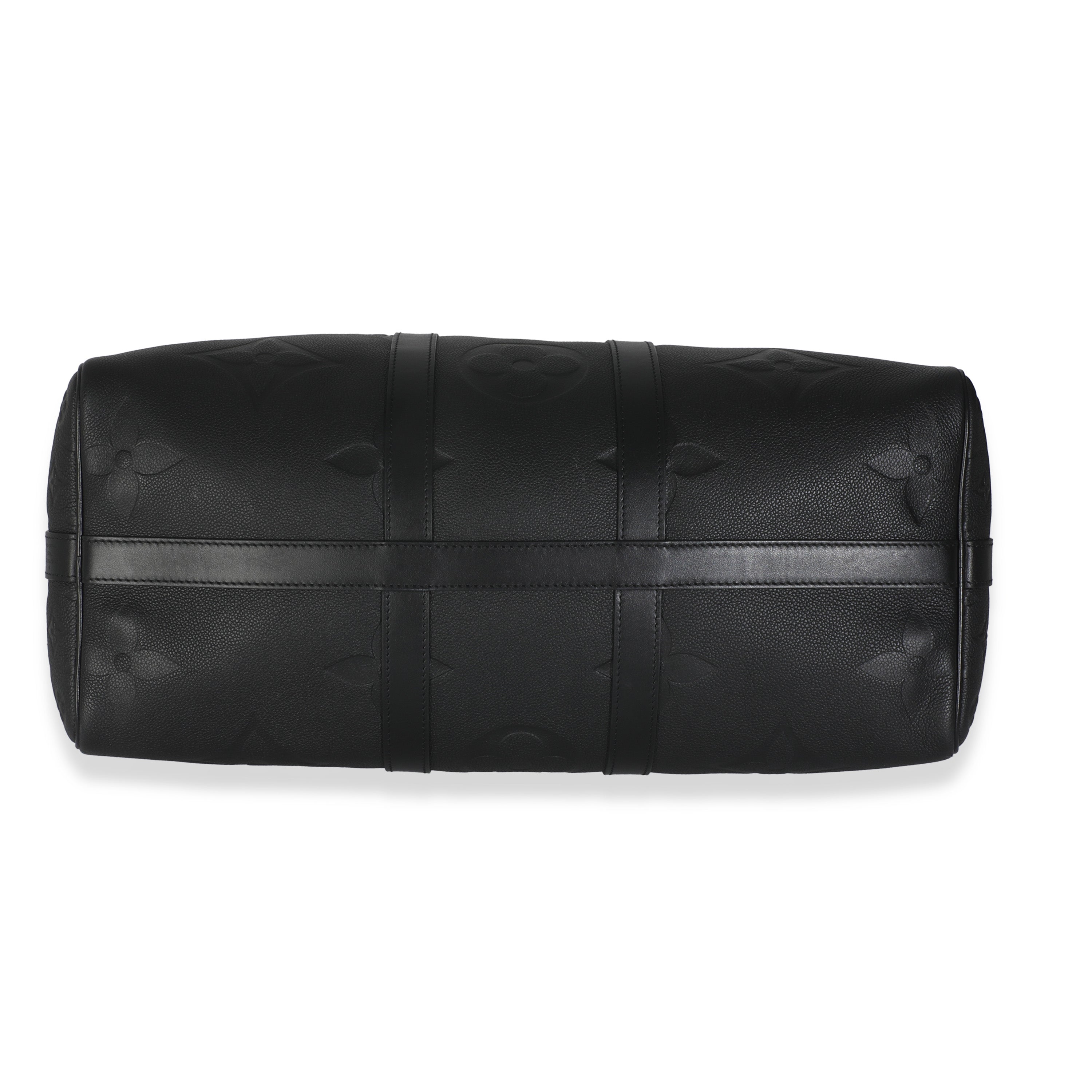 Louis Vuitton Black Monogram Empreinte Giant Keepall Bandouliere 45