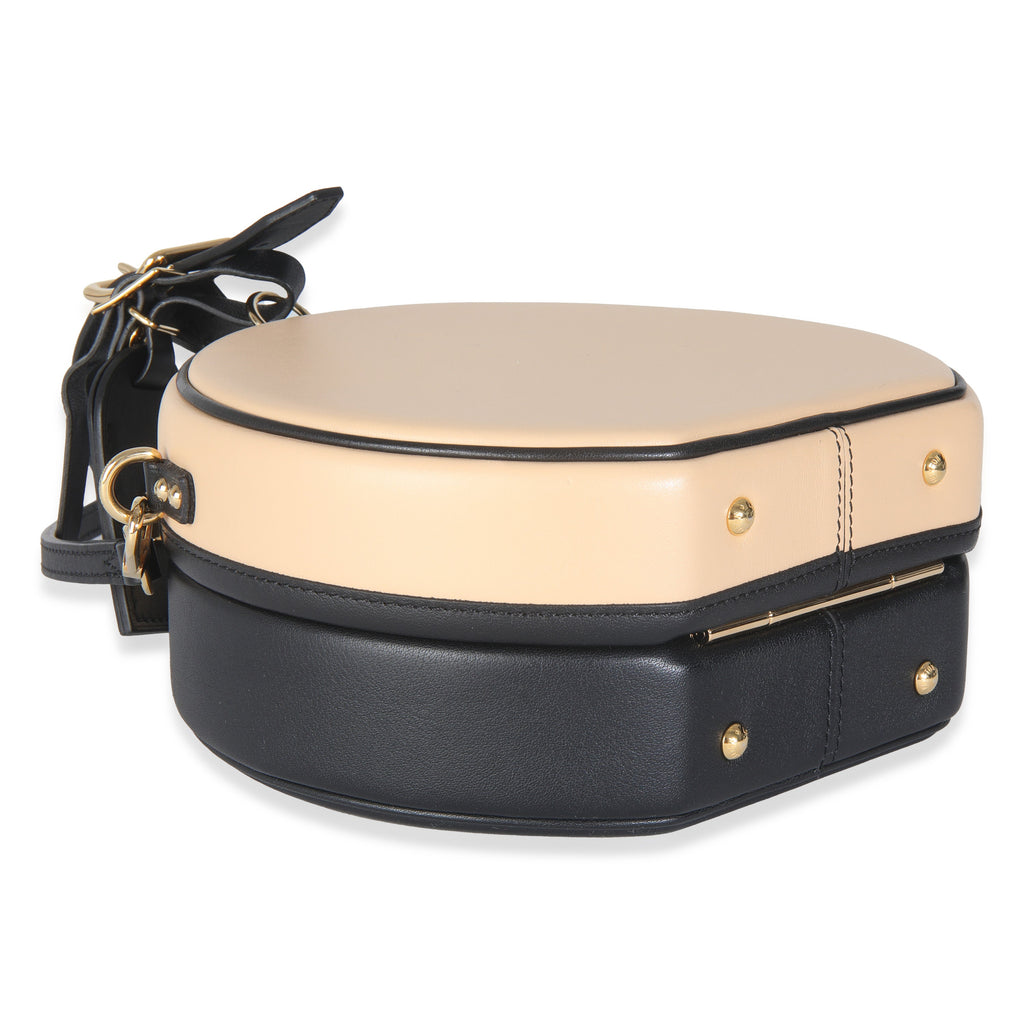 Louis Vuitton Black Beige Calfskin Petite Boite Chapeau