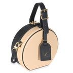 Louis Vuitton Black Beige Calfskin Petite Boite Chapeau