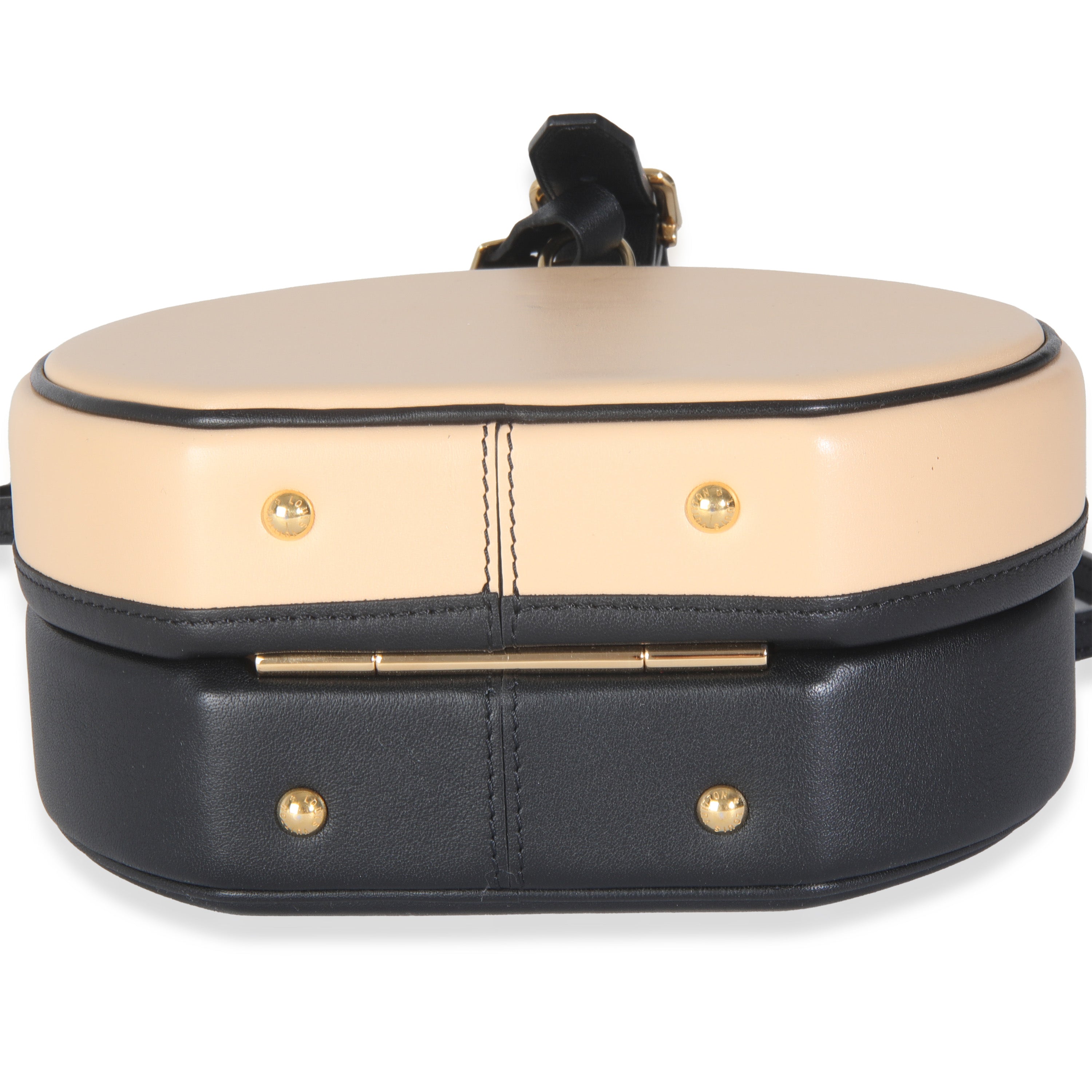 Louis Vuitton Black Beige Calfskin Petite Boite Chapeau