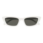 Saint Laurent Sunglasses Cat Eye Full Rim, White Frame and Grey Lens SL277011