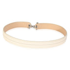 Christian Dior Vintage White Leather CD Charm Waist Belt