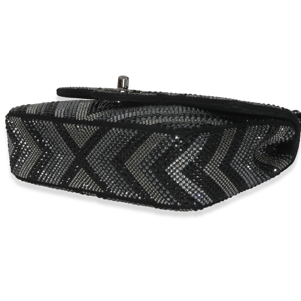 Chanel Black Strass CC Chevron Mini Flap Bag