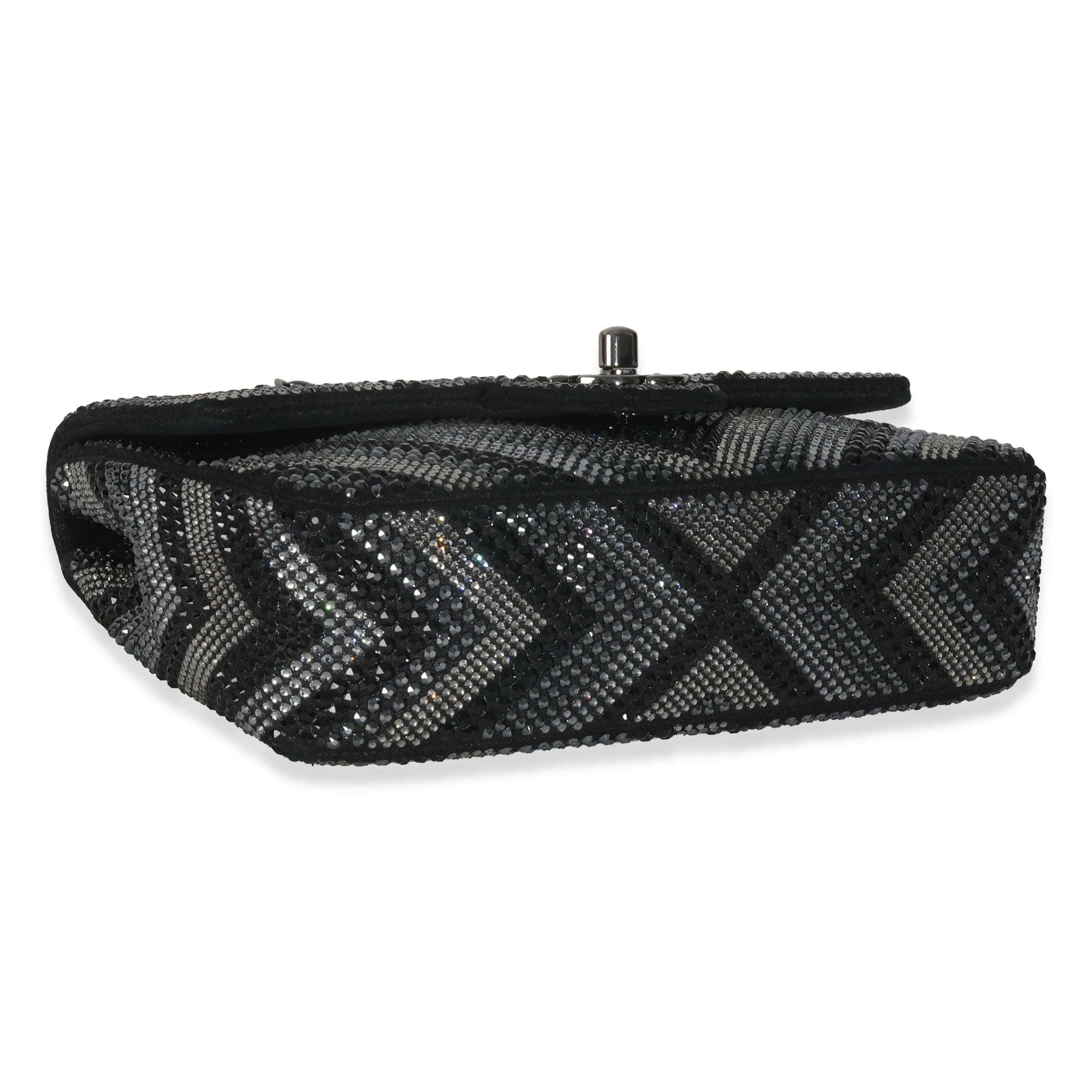 Chanel Black Strass CC Chevron Mini Flap Bag
