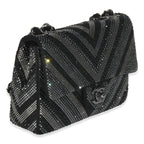 Chanel Black Strass CC Chevron Mini Flap Bag