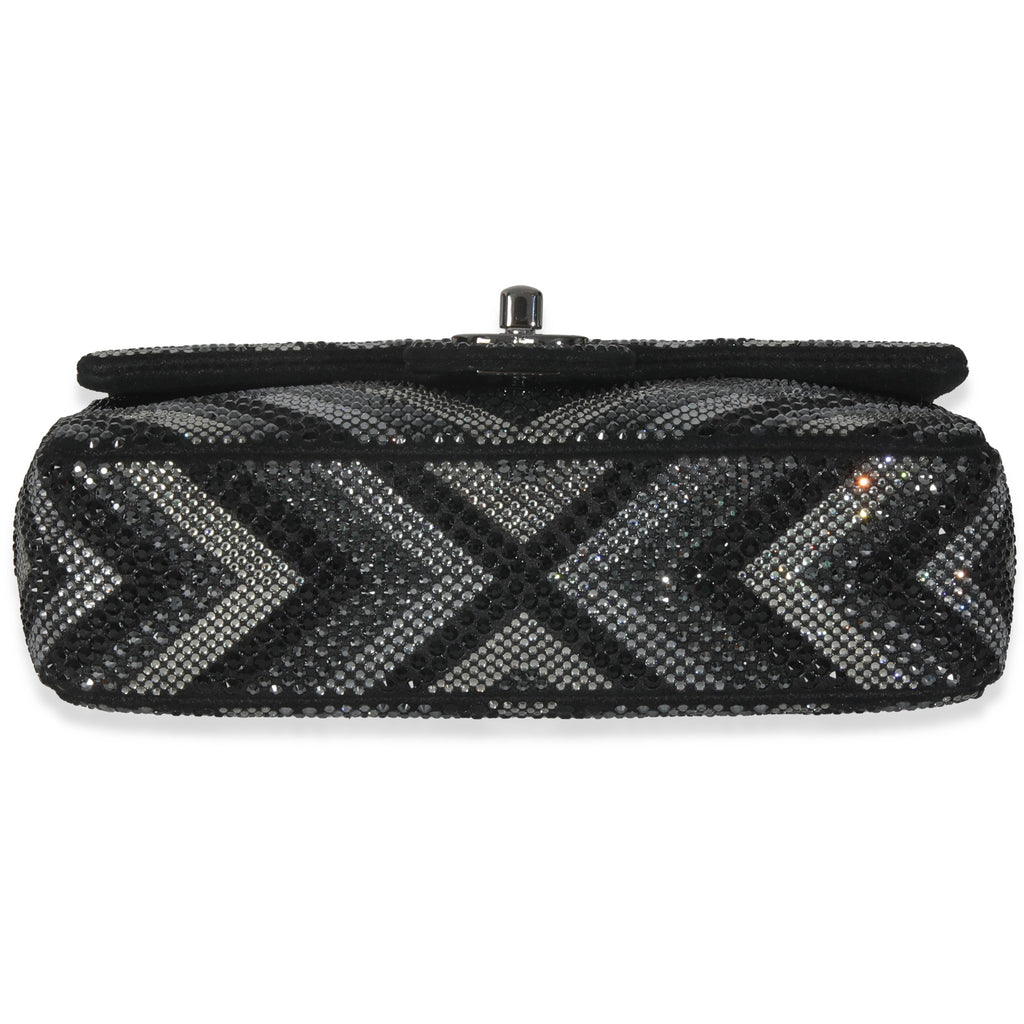 Chanel Black Strass CC Chevron Mini Flap Bag