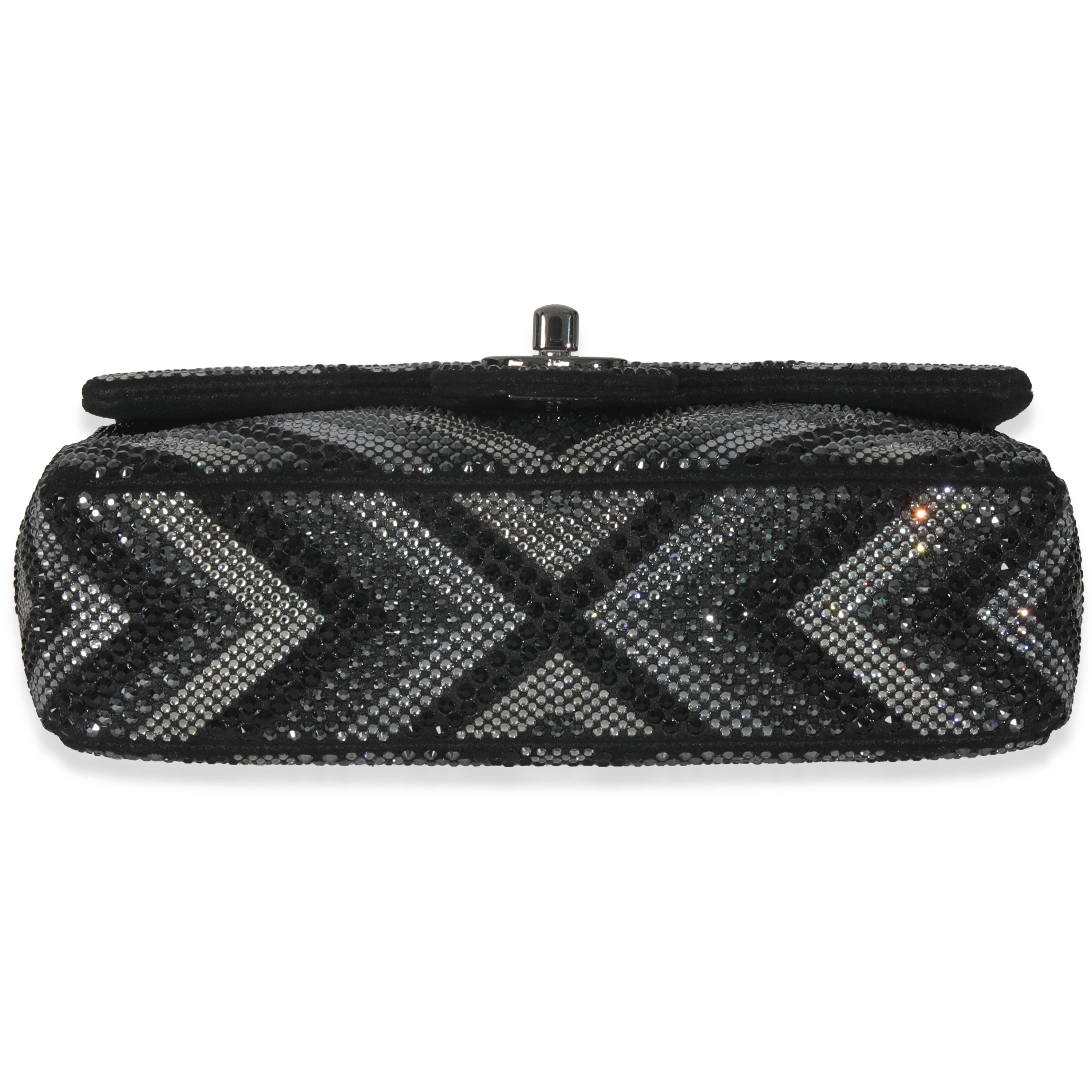 Chanel Black Strass CC Chevron Mini Flap Bag