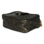 Chanel Vintage Metallic Green Quilted Lambskin Tassel Camera Bag