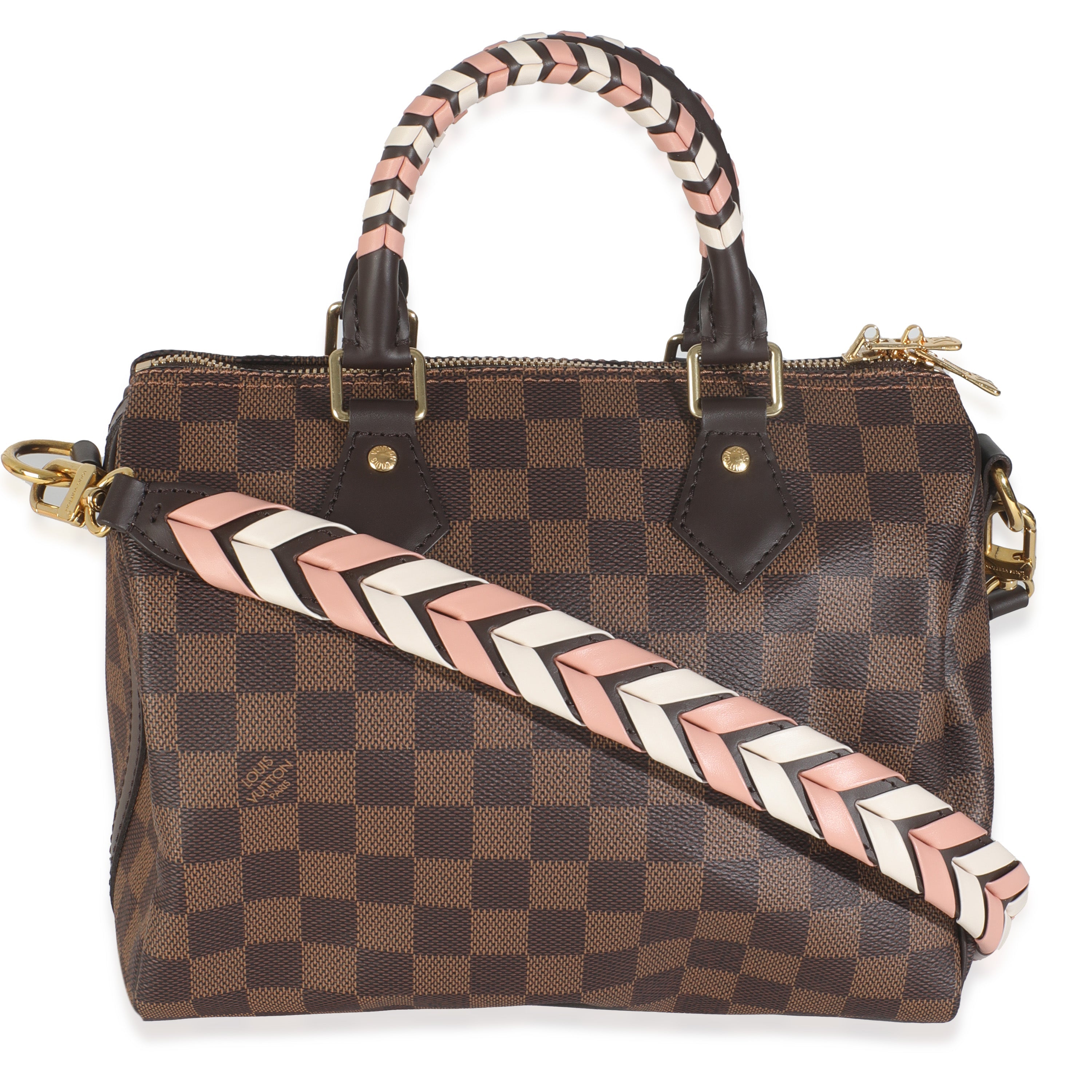 Louis Vuitton Damier Ebene Canvas Braided Speedy Bandouliere 25