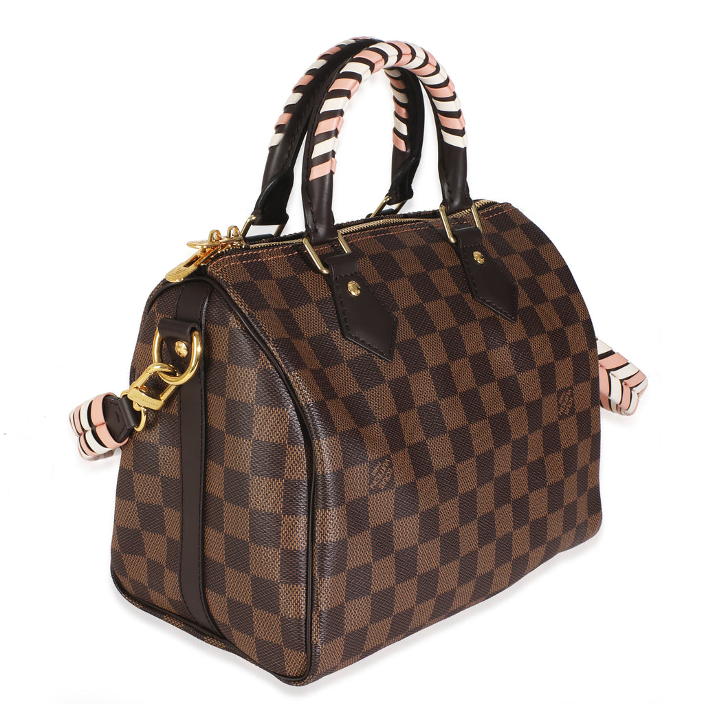 Louis Vuitton Damier Ebene Canvas Braided Speedy Bandouliere 25