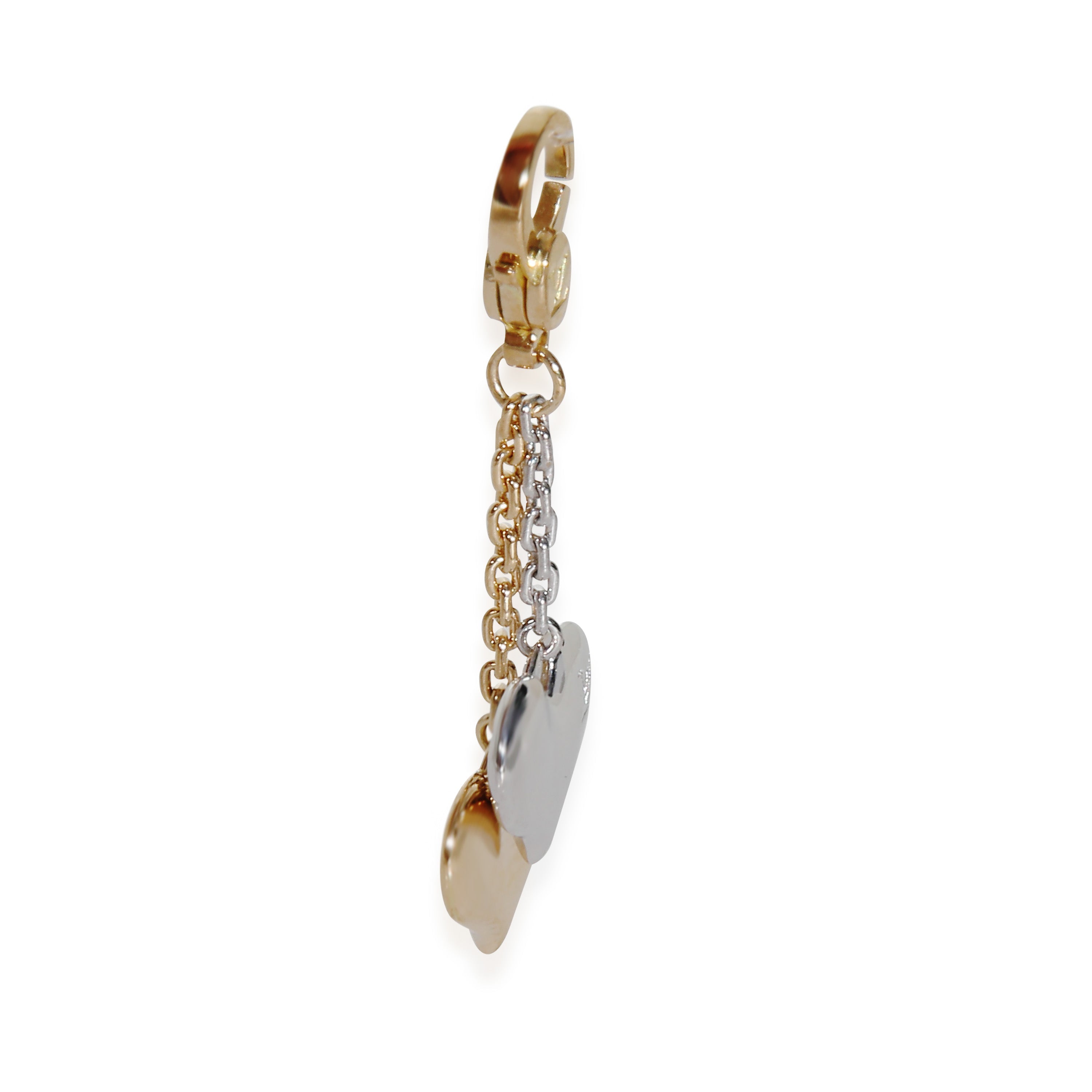 Louis Vuitton White Gold & Yellow Gold  Double Heart Charm