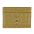 Saint Laurent Olive Drab Quilted Lambskin Cassandre Credit Card Case