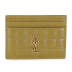Saint Laurent Olive Drab Quilted Lambskin Cassandre Credit Card Case