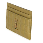 Saint Laurent Olive Drab Quilted Lambskin Cassandre Credit Card Case