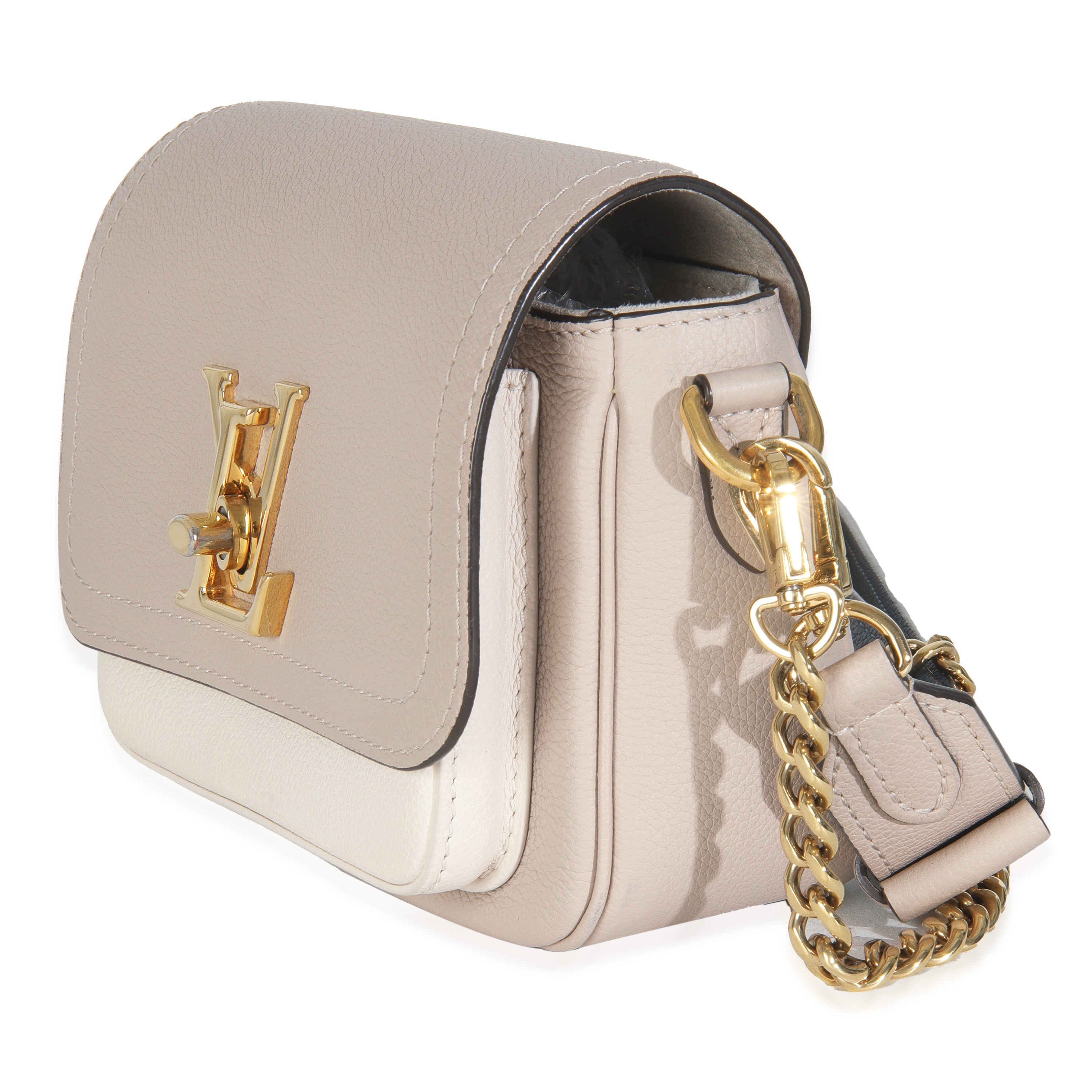 Louis Vuitton Greige Grained Calfskin Lockme Tender