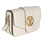 Louis Vuitton Cream Smooth Calfskin LV Pont 9