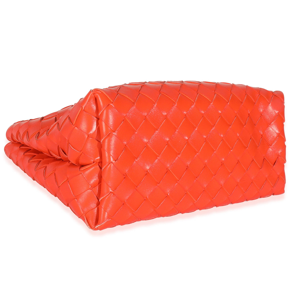 Orange Nappa Intrecciato Small Andiamo With Chain