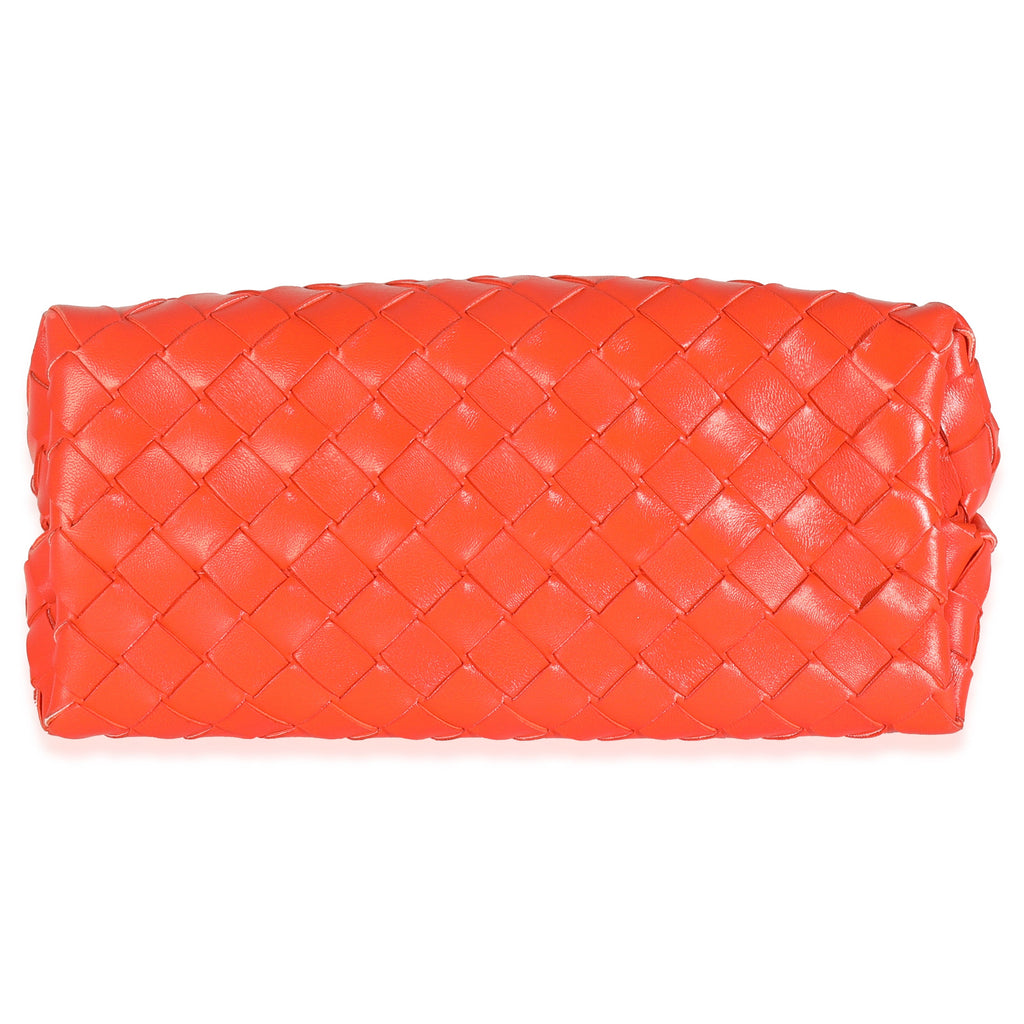Orange Nappa Intrecciato Small Andiamo With Chain