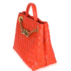 Orange Nappa Intrecciato Small Andiamo With Chain