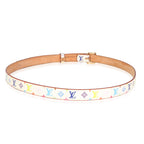 Louis Vuitton White Monogram Multicolor Canvas Buckle Belt 90/36