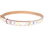 Louis Vuitton White Monogram Multicolor Canvas Buckle Belt 90/36
