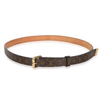 Louis Vuitton Monogram Canvas Gold Buckle Belt 90/36
