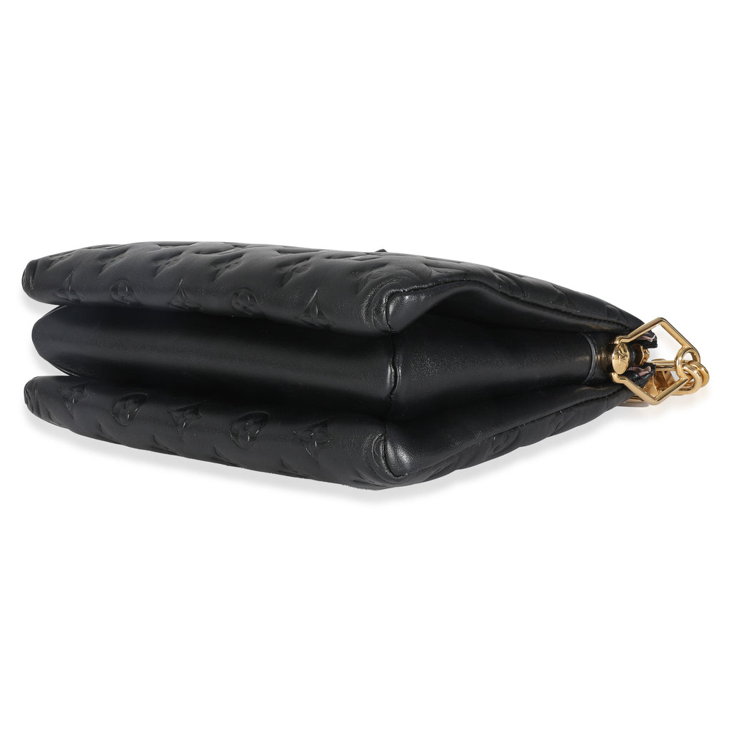 Louis Vuitton Black Monogram Embossed Lambskin Coussin PM