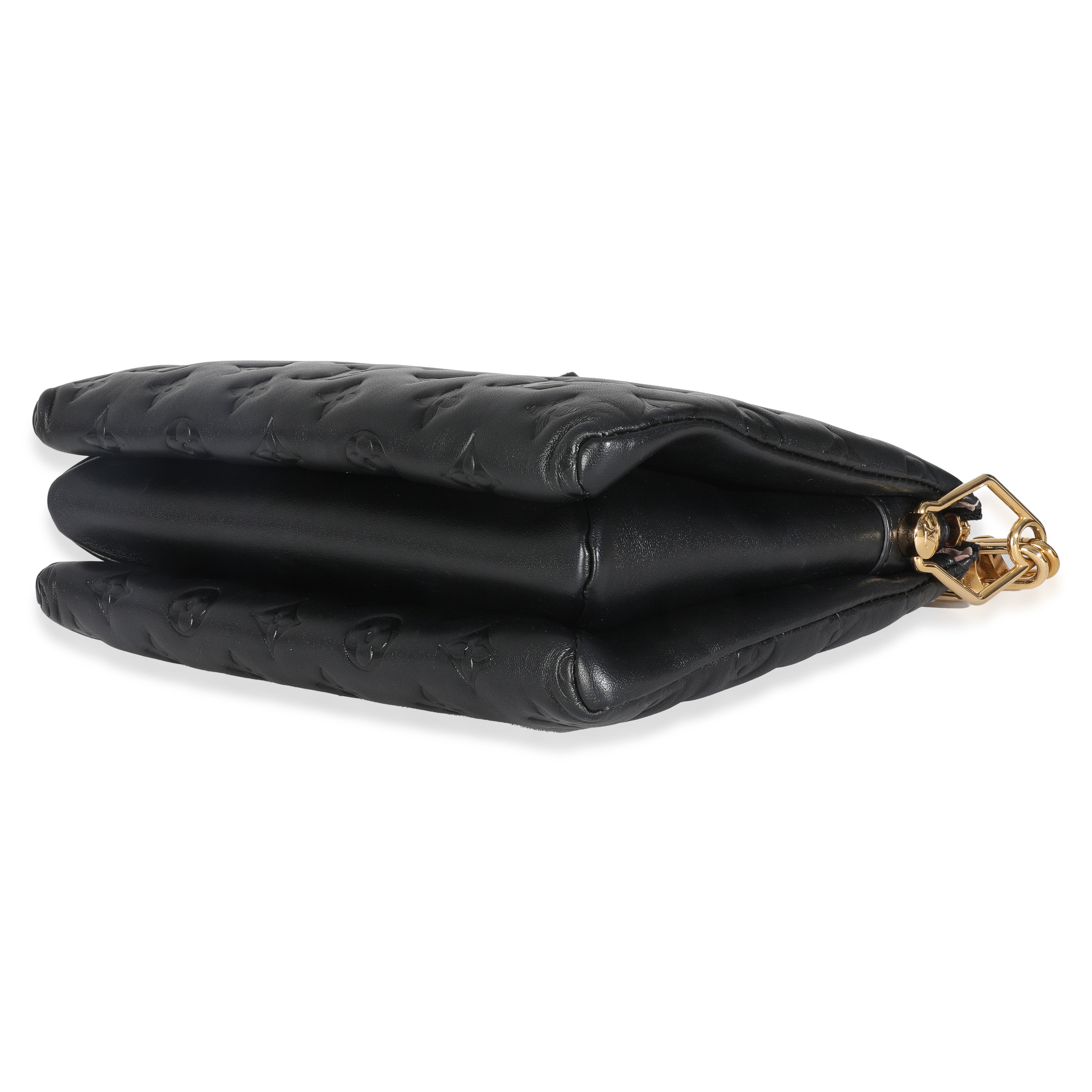 Louis Vuitton Black Monogram Embossed Lambskin Coussin PM