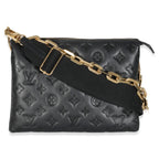 Louis Vuitton Black Monogram Embossed Lambskin Coussin PM