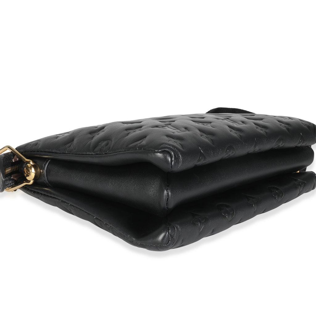 Louis Vuitton Black Monogram Embossed Lambskin Coussin PM