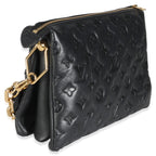 Louis Vuitton Black Monogram Embossed Lambskin Coussin PM
