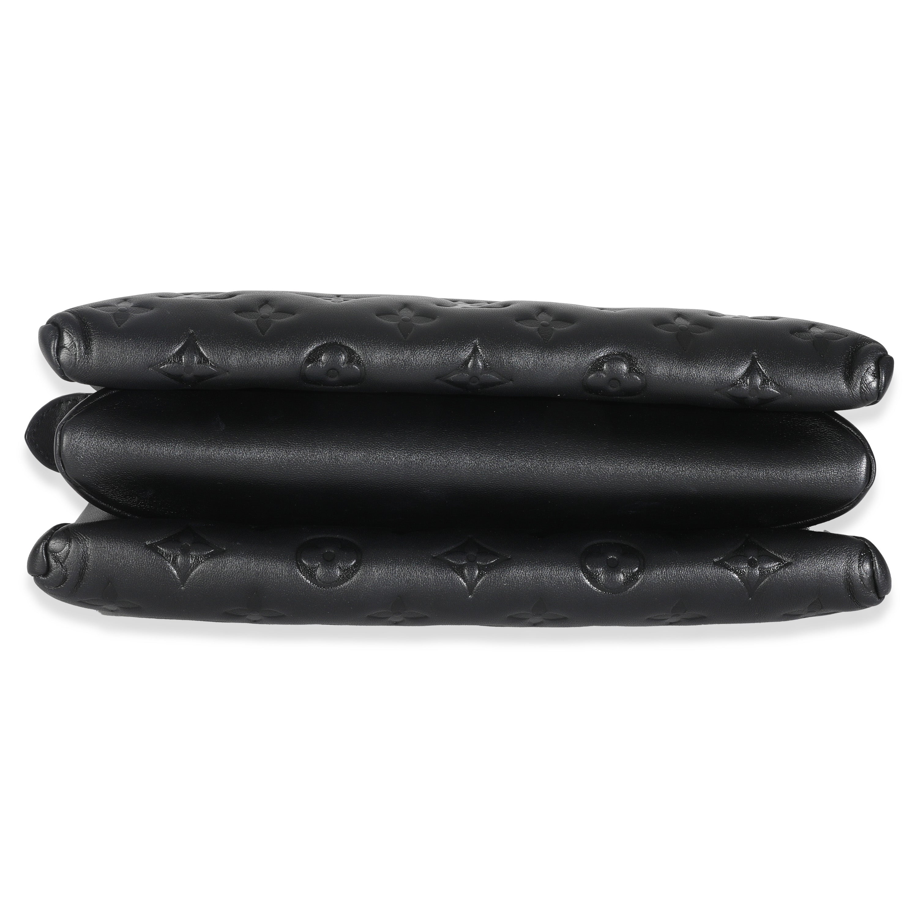 Louis Vuitton Black Monogram Embossed Lambskin Coussin PM