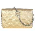 Louis Vuitton Gold Metallic Lambskin Embossed Monogram Pochette Coussin
