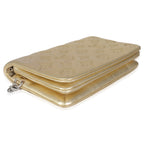 Louis Vuitton Gold Metallic Lambskin Embossed Monogram Pochette Coussin
