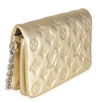 Louis Vuitton Gold Metallic Lambskin Embossed Monogram Pochette Coussin