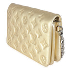 Louis Vuitton Gold Metallic Lambskin Embossed Monogram Pochette Coussin