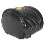 Gucci Black Calfskin Matelasse Mini GG Marmont Round Backpack